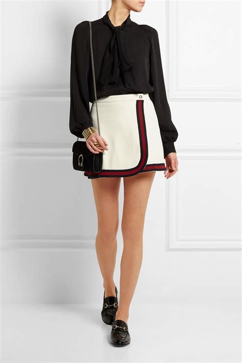 gucci stripe-trimmed jersey mini skirt|Gucci Skirts for Women .